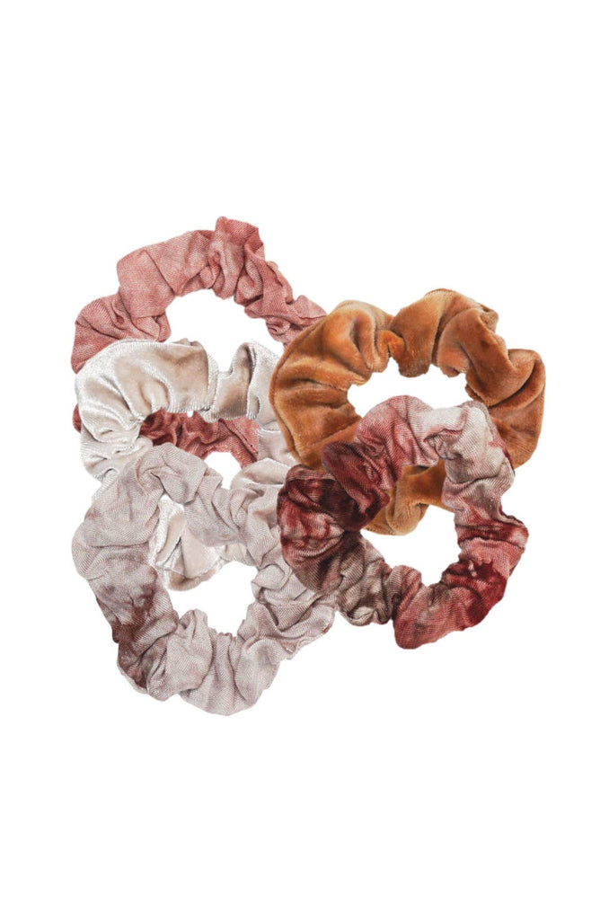 Kitsch Rust Tie Dye Scrunchie Set | Velvet Tie Dye Scrunchies