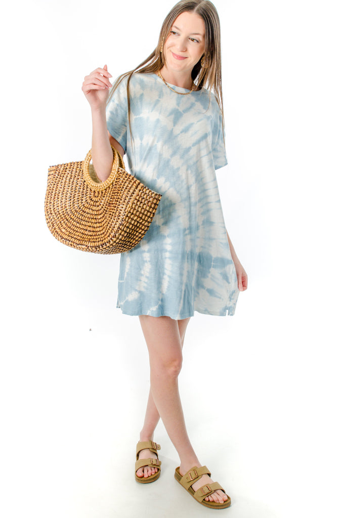 Z Supply Launa Spiral Blue Agave Tie-Dye Dress | Wild Mabel Clothing Co